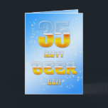 Happy Beer day 35th birthday card<br><div class="desc">A big pint of beer for a birthday! Wish happy birthday with this cheery beer card.</div>