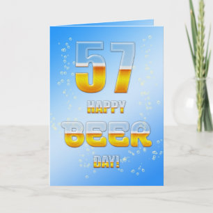 Happy Beer day 57th birthday card