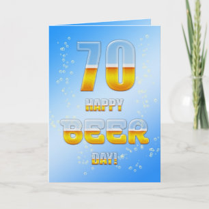Happy Beer day 70th birthday card
