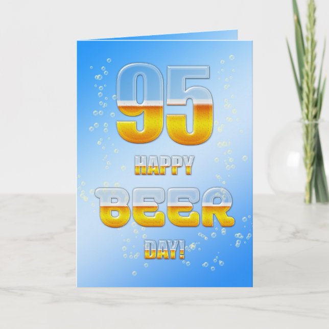 Happy Beer day 95th birthday card (Front)