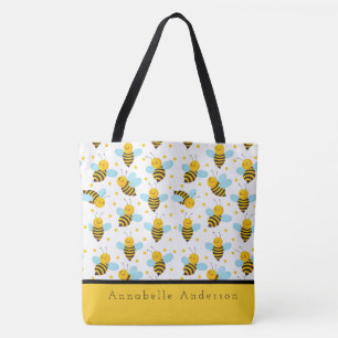 Happy Bees Personalise Tote Bag