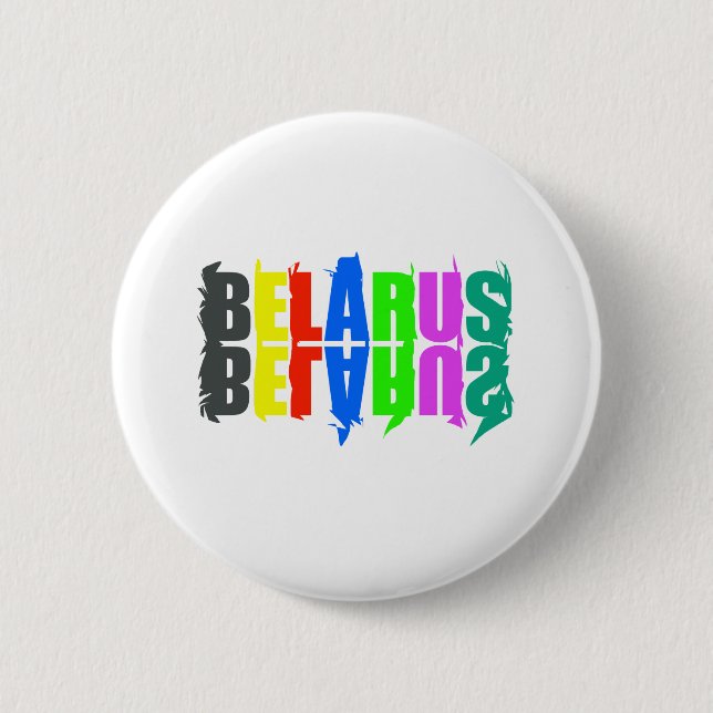 Happy Belarus Colourful Letters 6 Cm Round Badge (Front)
