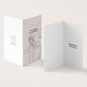 Happy Belated Anniversary cartoon greeting card