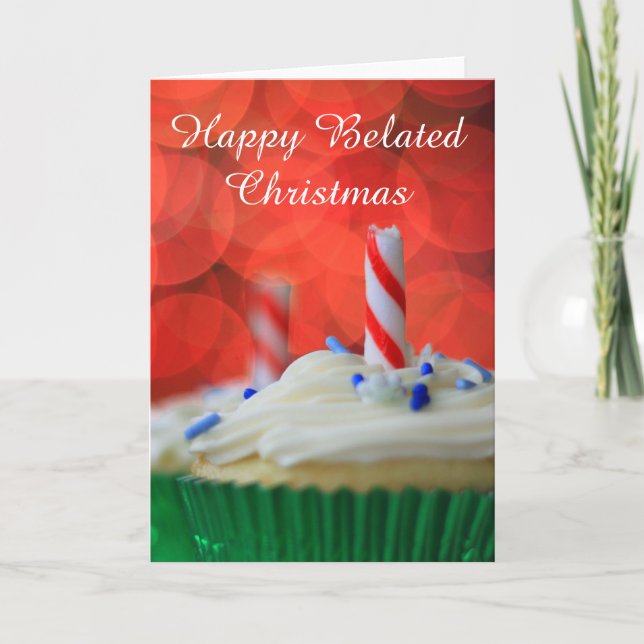 Happy Belated Christmas cupcake card (Front)