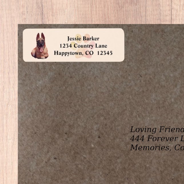 Happy Belgian Malinois Return Address Label (Creator Uploaded)