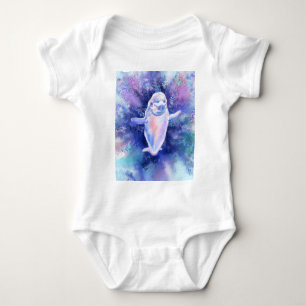 Happy Beluga Whale Baby Bodysuit