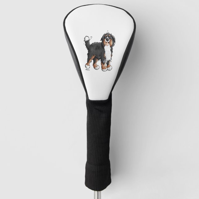 Happy Bernese Mountain Dog - Comic - Dogs - Cartoo Golf Head Cover (Front)