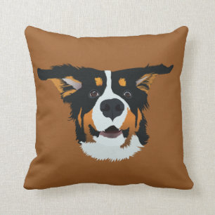 Happy Bernese Mountain Dog Cushion