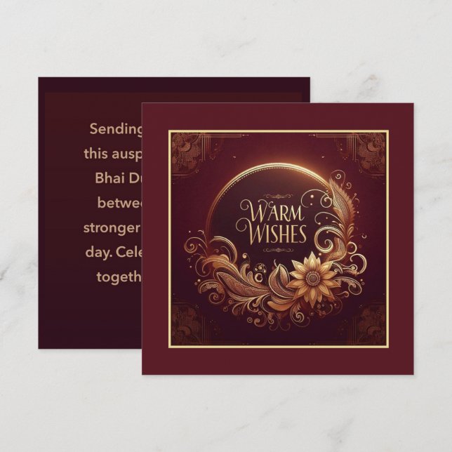 Happy Bhai Duj Card (Front/Back)