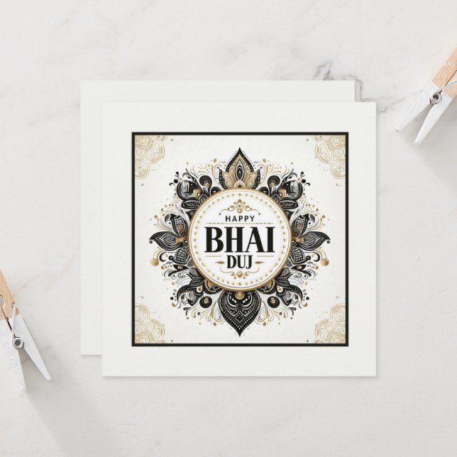 Happy Bhai Duj Card (Front/Back In Situ)