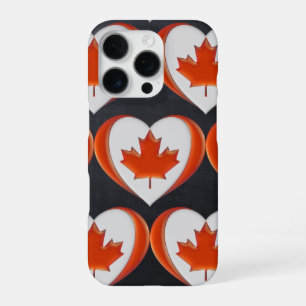 Happy BI Love Canada Heart Flag Maple Leaf Not for iPhone 16 Pro Case