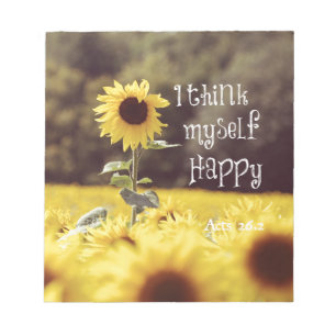 Happy Bible Verse with Sunflowers Notepad