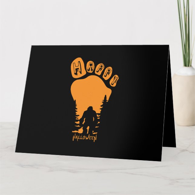Happy Big Foot Halloween Card (Front)