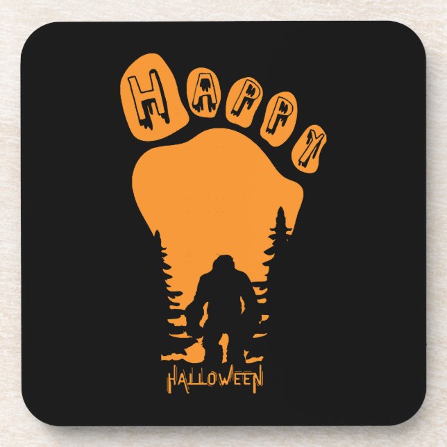 Happy Big Foot Halloween Coaster (Front)