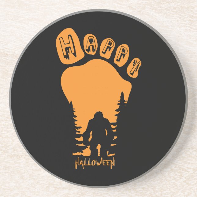 Happy Big Foot Halloween Coaster (Front)