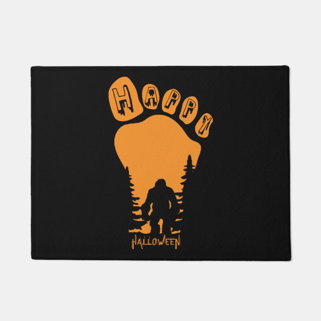 Happy Big Foot Halloween Doormat (Front)