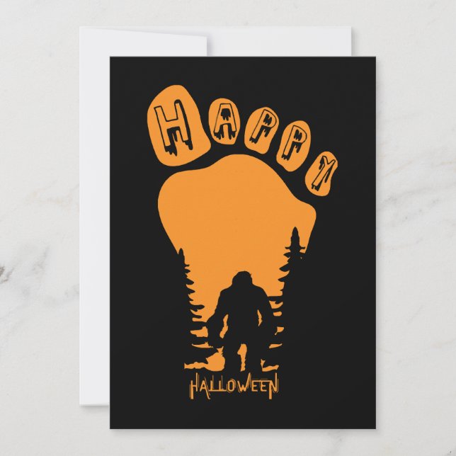 Happy Big Foot Halloween Invitation (Front)