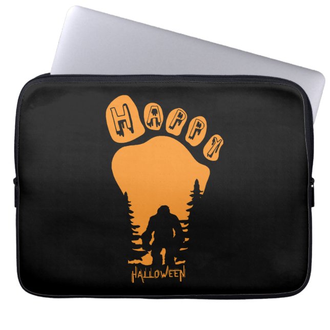 Happy Big Foot Halloween Laptop Sleeve (Front)