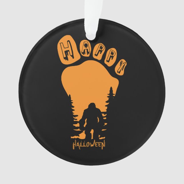 Happy Big Foot Halloween Ornament (Front)
