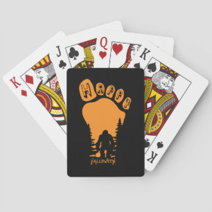 Happy Big Foot Halloween Playing Cards