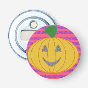 Happy Big Modern Orange Pumpkin Halloween Party Bottle Opener