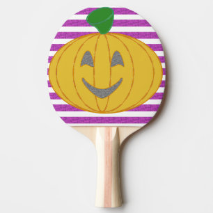 Happy Big Modern Orange Pumpkin Ping Pong Paddle
