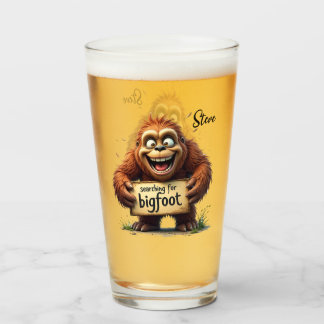Happy Bigfoot Sasquatch Mugshot Search Team  Glass