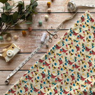 Happy Bird Day Cartoon Birds Themed Birthday Fabric