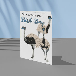 Happy Bird-Day Emu Themed Birthday Card