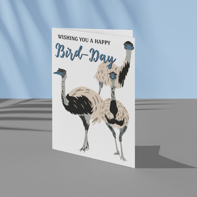Happy Bird-Day Emu Themed Birthday Card (Creator Uploaded)