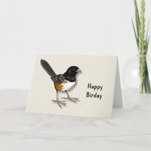 Happy Birday: Pun, Bird Illustration: Birthday Card