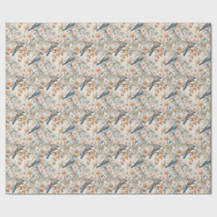 Happy Birds Watercolor Wrapping Paper