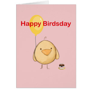 Happy Birdsday Bird Themed Birthday Greeting Card