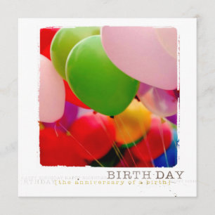 Happy Birtday Flat Photo Card Invitations