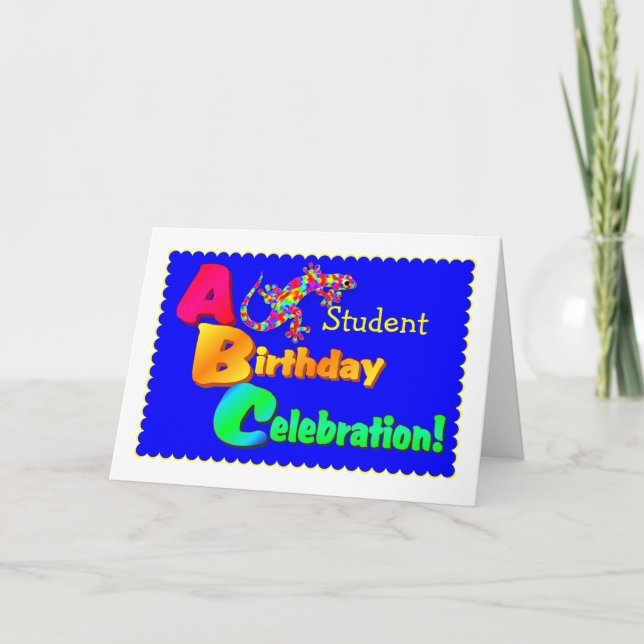 Happy Birtday Student Salamander Card (Front)