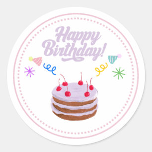 Happy Birth Day Cake Sticker 