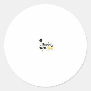 Happy Birth-Yay! Funny Birthday Pun Classic Round Sticker