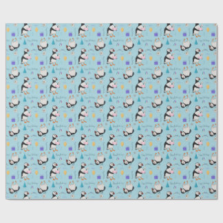Happy Birthdaisy (birthday) puffin Wrapping Paper