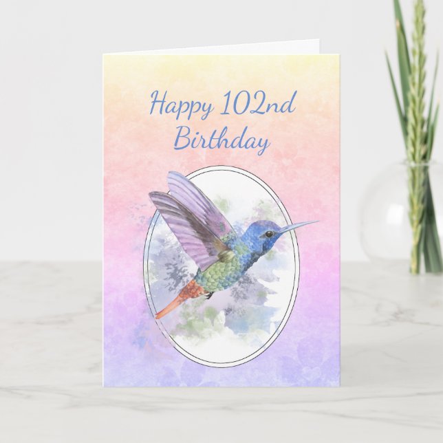 Happy Birthday 102nd Hummingbird Bird Program (Front)