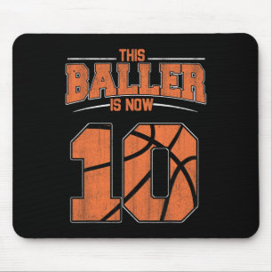 Happy Birthday 10th 10 Year Old Basketball Boys Te Mouse Pad