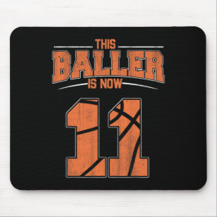 Happy Birthday 11th 11 Year Old Basketball Boys El Mouse Pad