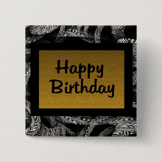 Happy Birthday 15 Cm Square Badge