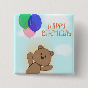 Happy Birthday 15 Cm Square Badge