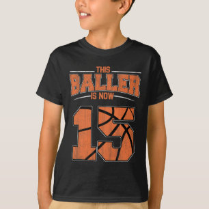 Happy Birthday 15 Year Old Basketball Boys Fifteen T-Shirt