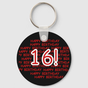 Happy Birthday 16 Key Ring