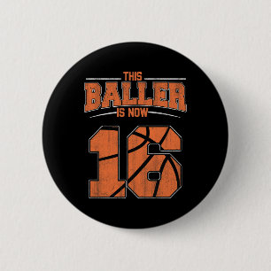Happy Birthday 16 Year Old Bysketbyll Boys Sixteen 6 Cm Round Badge