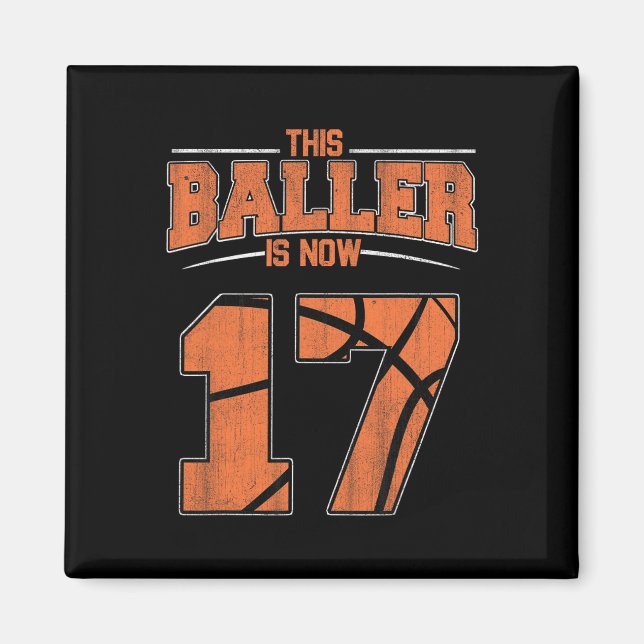 Happy Birthday 17 Year Old Basketball Boys Sevente Magnet (Front)