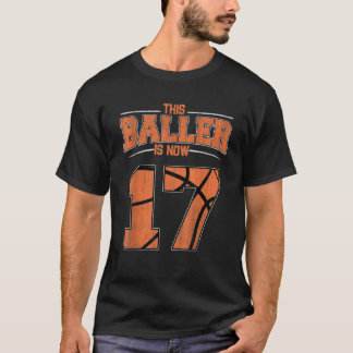 Happy Birthday 17 Year Old Basketball Boys Sevente T-Shirt