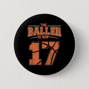 Happy Birthday 17 Year Old Bysketbyll Boys Sevente 6 Cm Round Badge