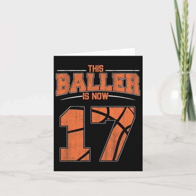 Happy Birthday 17 Year Old Bysketbyll Boys Sevente Card (Front)